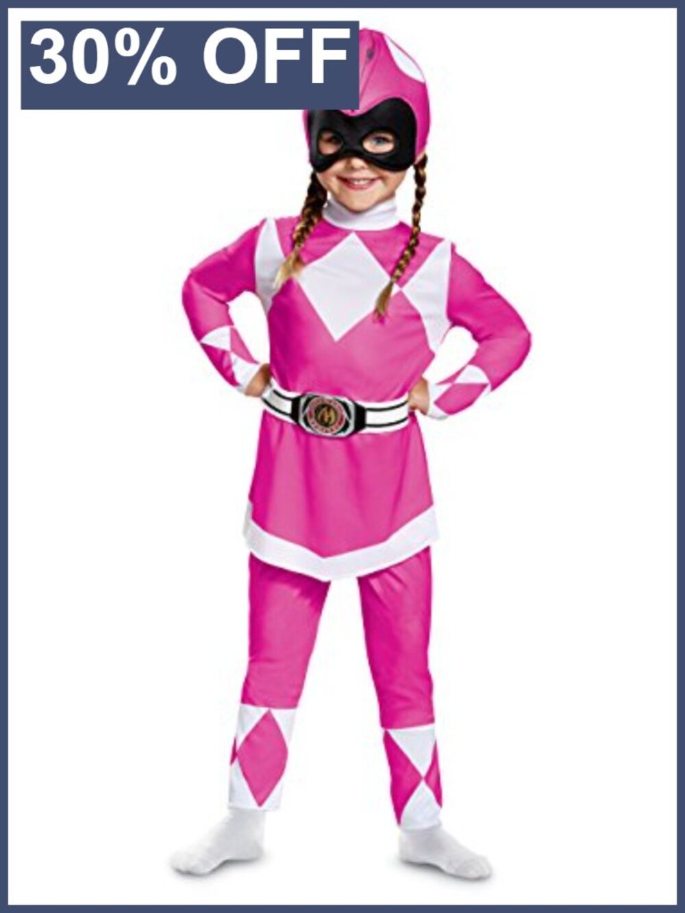 Toddler Power Rangers Pink Ranger Muscle Costume Jumpsuit with Headpiece